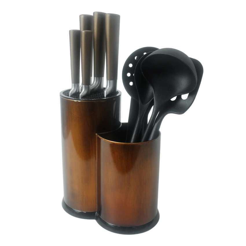 High Standard Custom Logo Kitchen 304 Stainless Steel Fork Spoon Knife Block Sat 24