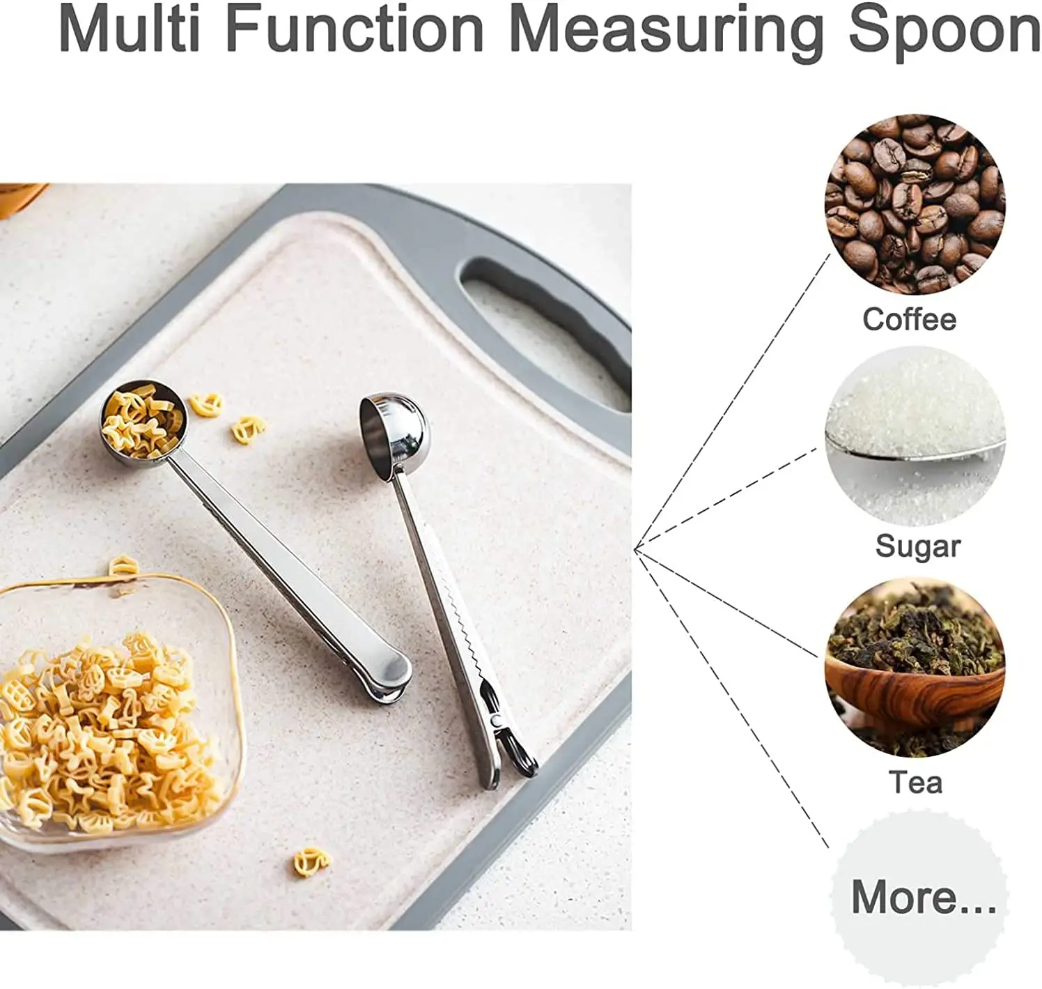 7 Inch Metal Coffee Tools With Bag Clip Coffee Measuring Spoon Food Grade Mini Matcha Spoon