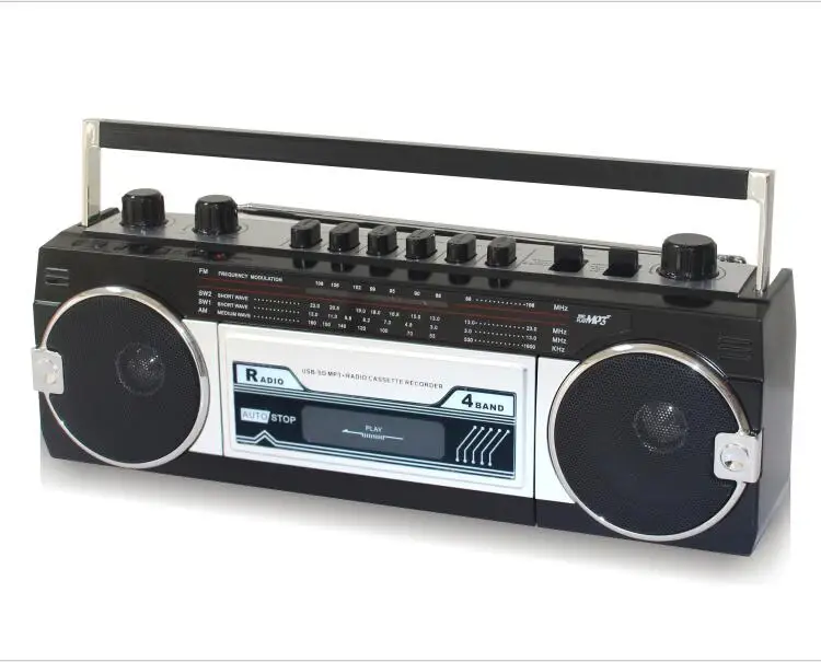 
New retro MP3 Boombox Portable Cassette Player 