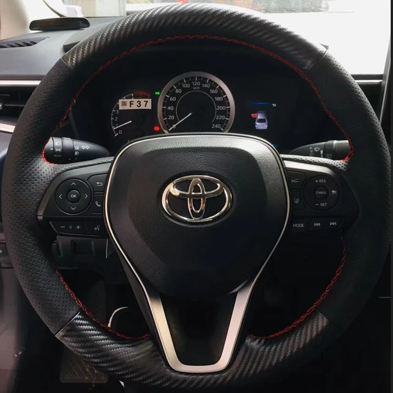 Factory Supply Custom Model Genuine Leather Car Steering Wheel Cover for Toyota Rav4 Highlander Camry  Corolla Prado Good Price