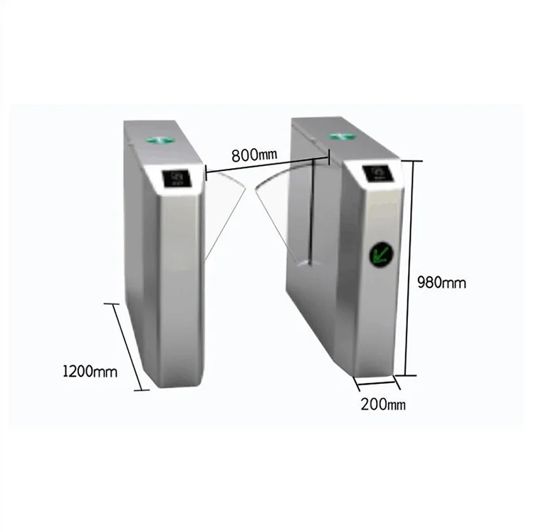 security entrance access control gate flap barrier with ISO certificate