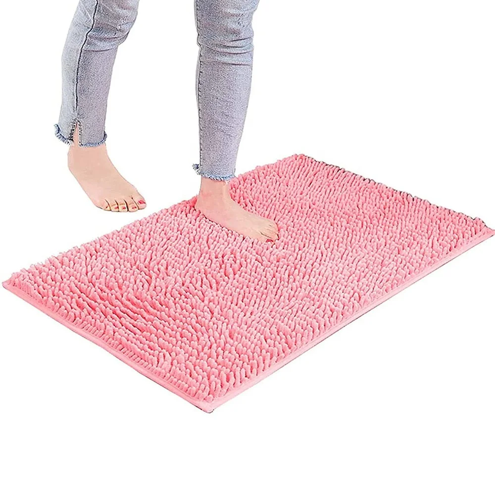 Ultra Absorbent Chenille Floor Mat Soft Shaggy Bath Mat Machine Washable Door Mat Modern Rectangle Machine Made,tufted 1000pcs