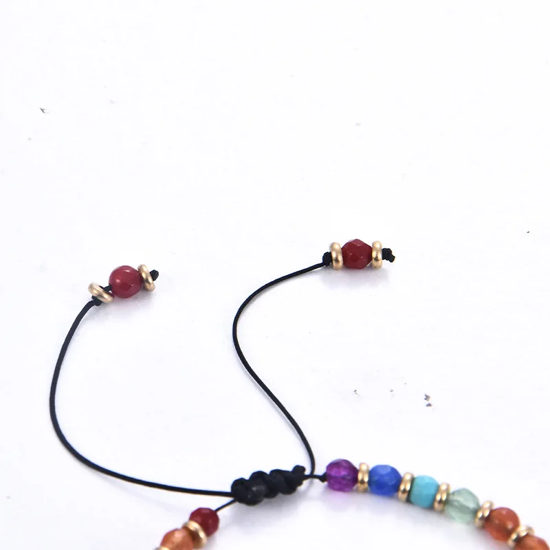 2021 Boho Wholesale 12 Sodiac Colorful Beads Adjustable Bracelet Spacer Bead 4mm Natural Stone Beads Braided Bracelet
