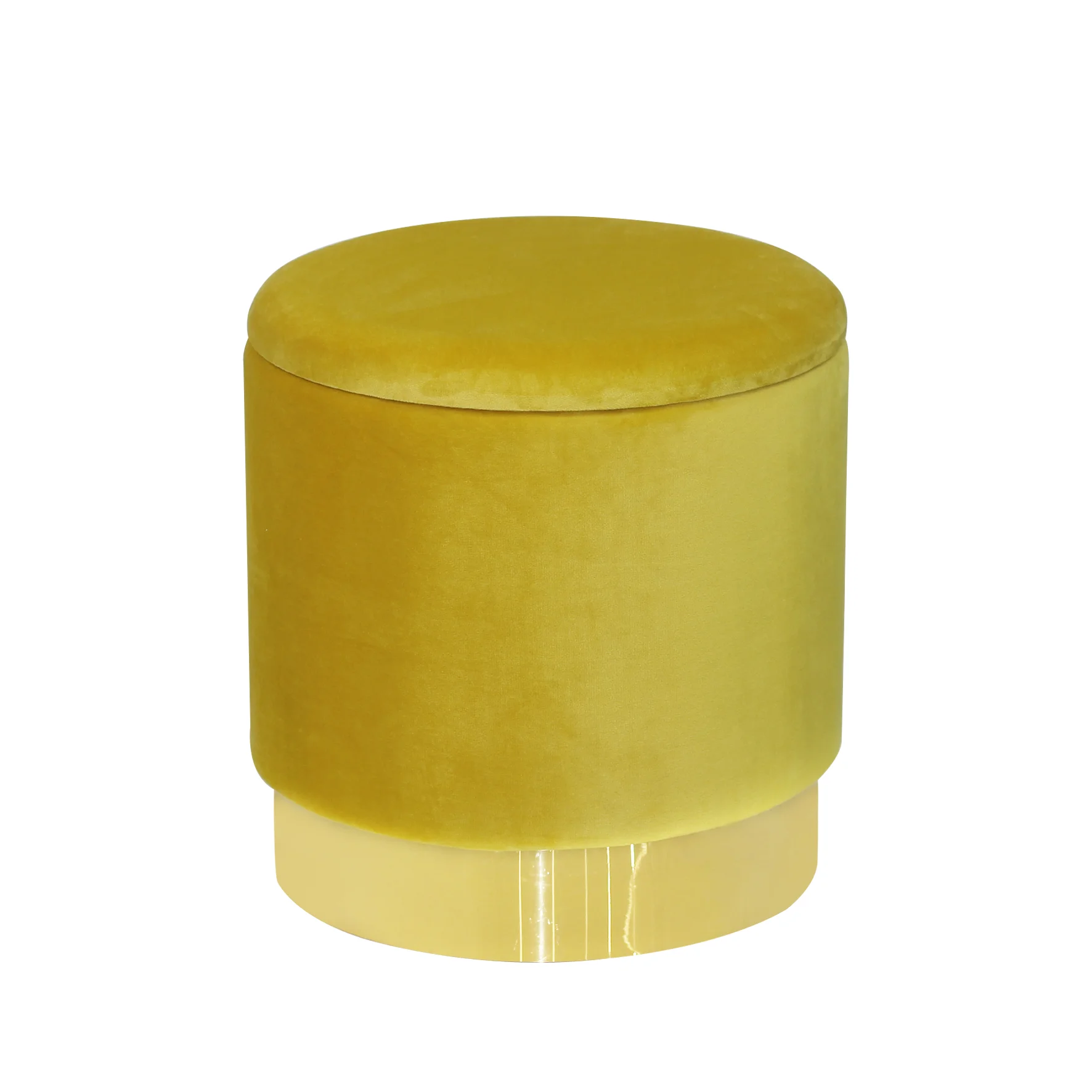 
Simplify home Velvet foldable storage round ottoman box with removable lid 