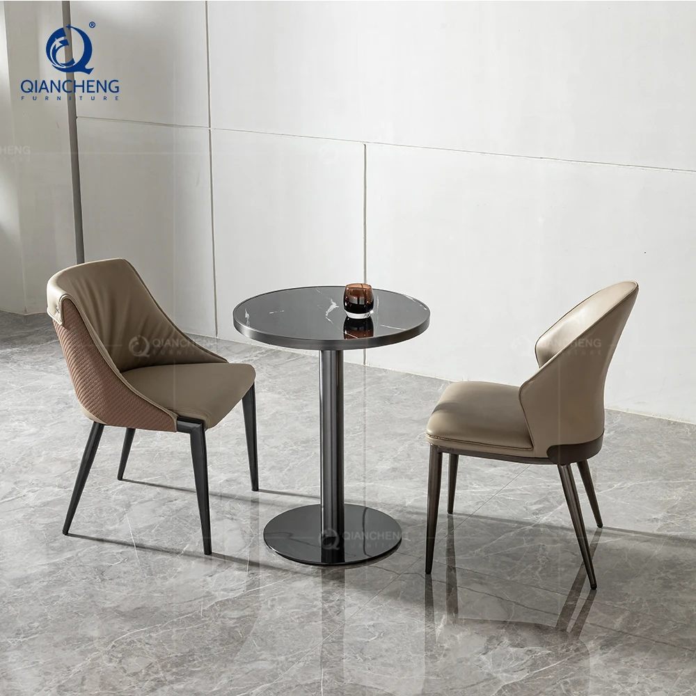 Modern Restaurant Furniture Long Square Dining Table And Chair Sets Metal Legs Wooden Top Book Bar Coffee Shop Banquet Mall