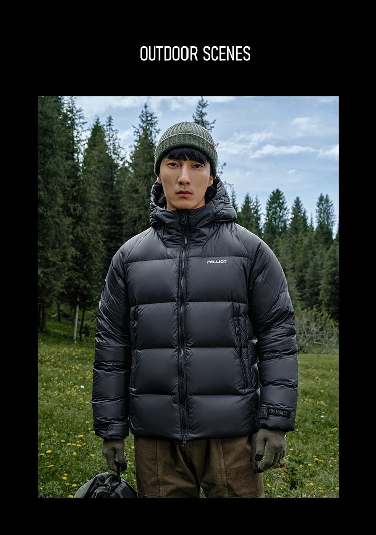 Pelliot 2023FW Unisex Outdoor Goose Jacket High Performance 900 FP Waterproof Windproof Puffer Hooded XL New Collection Warm