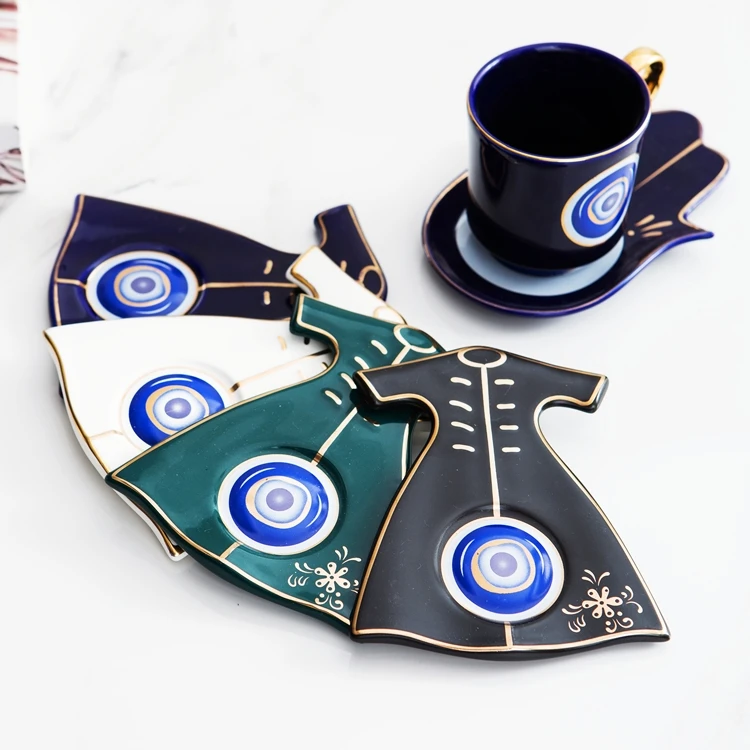 
Wedding Decorative Unique Style Trinket Tray Gold Rim Ceramic Jewelry Dish 4 Colors Jewelry Display Dish Ceramic Trinket Tray 