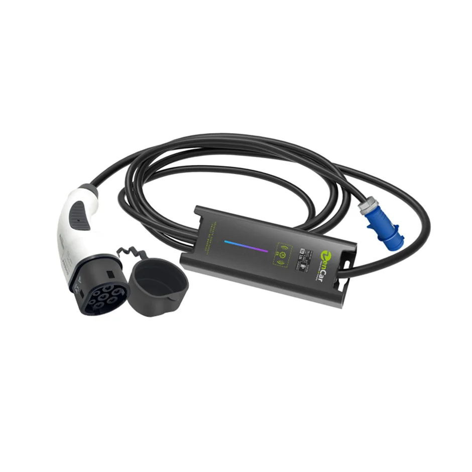 
16 А Тип 2 Zencar Evse портативное зарядное устройство для электромобиля с синей вилкой cee 