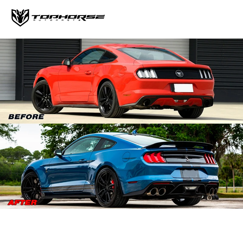 Hight Quality Body Kit For 2015-2022 For_d Mustang GT350 GT500 Shelby PP Material Bumper Aluminum fenders & Hood  Car Parts
