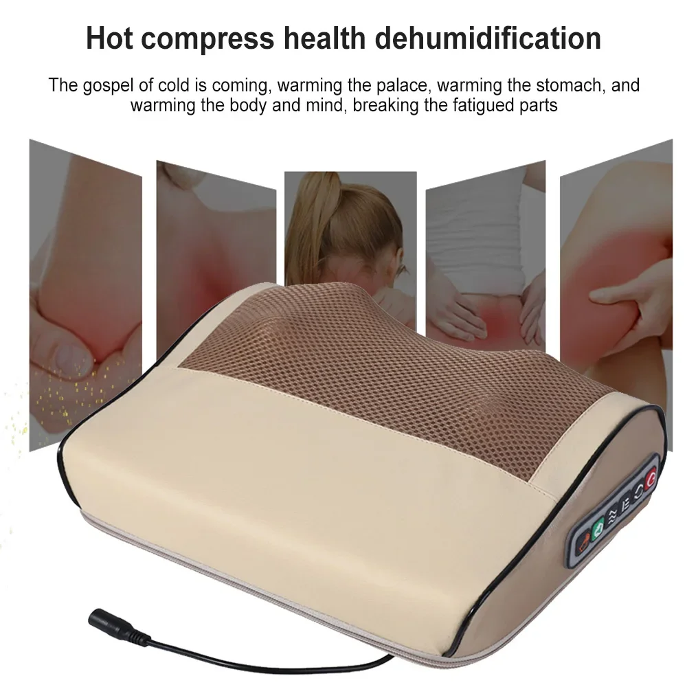 Top Sales Back Massager Pillow Deep Kneading Shiatsu Massage Pillow Muscle Pain Relief Stress Relax at Home Office and Car