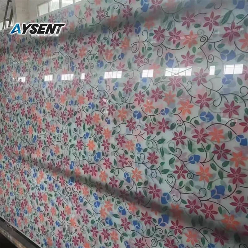 3mm 4mm 5mm Acid Etched Golden Titanium Glass Door Deep Acid Etched Decorative Glass for Building