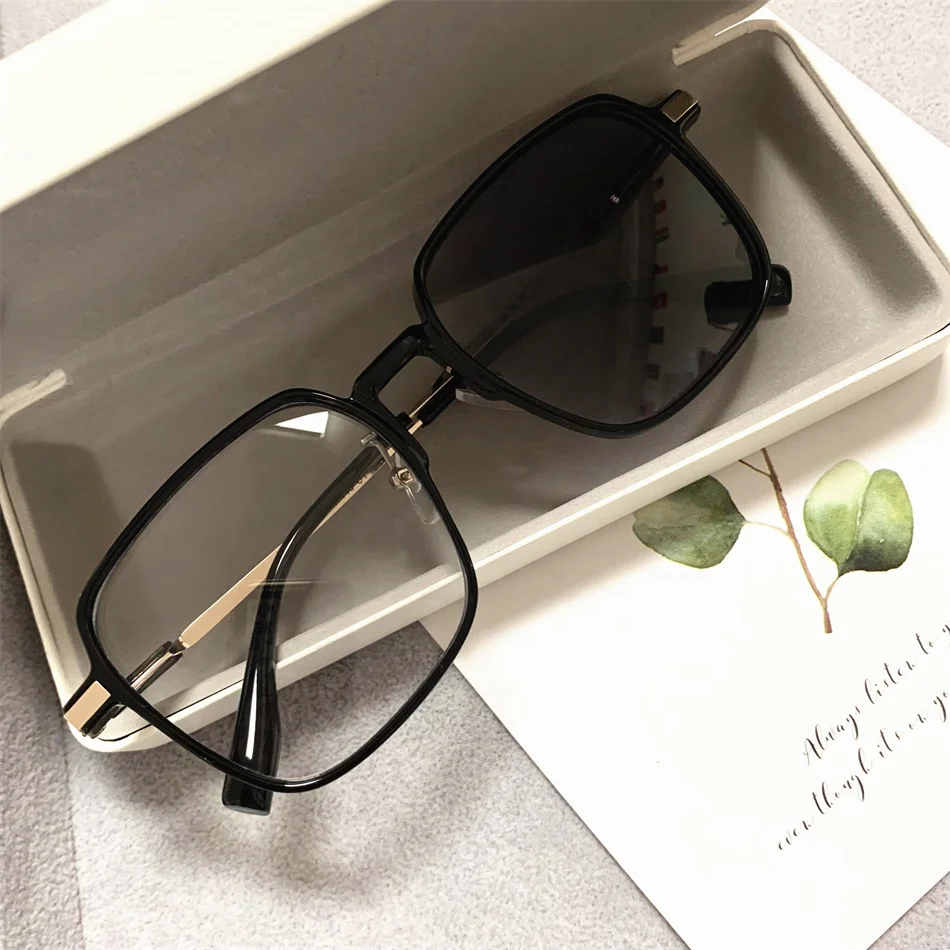 fashion woman anti blue light glasses gold black pc alloy large size lunettes antireflet 2024 girls eyeglasses photochromic
