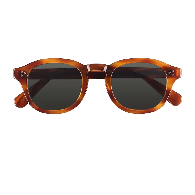 Китай роскошный оттенки мандарин Gafas Los Anteojos солнца для женщин коричневый круглый ацетат поляризационные солнцезащитные очки мужчин