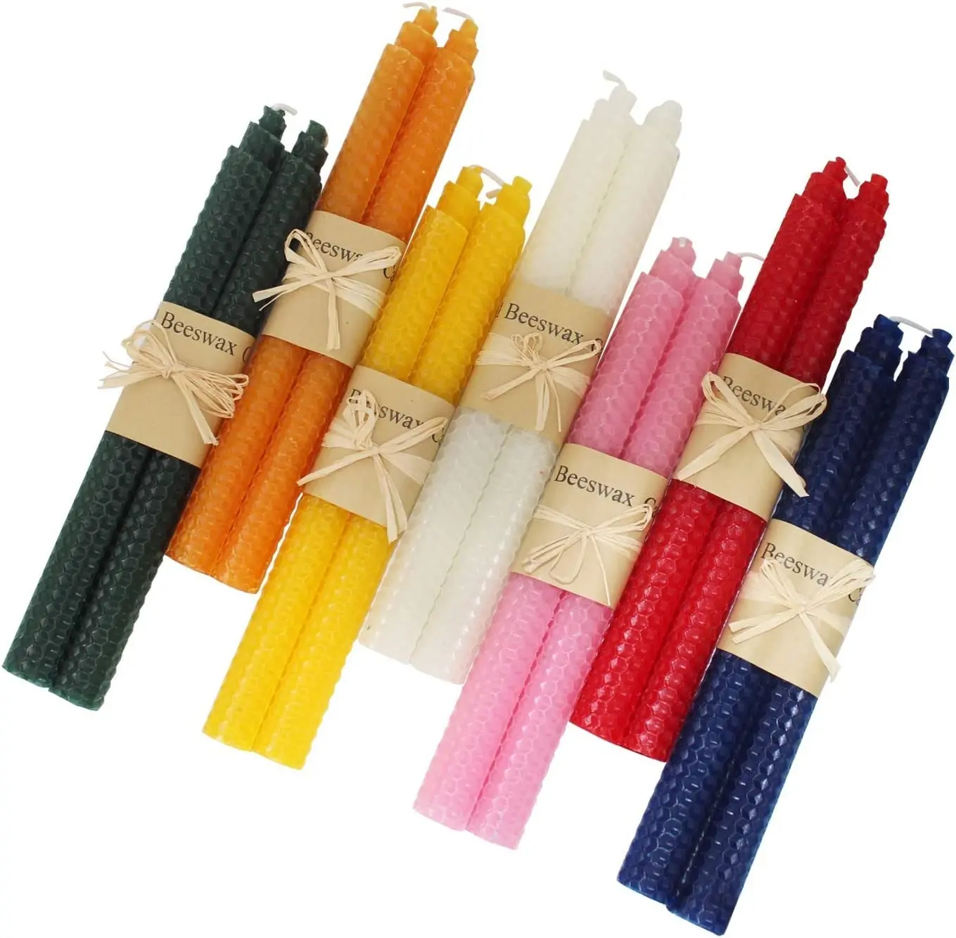 handmade beeswax taper candles hand-rolled honeycomb candles for dinner parties