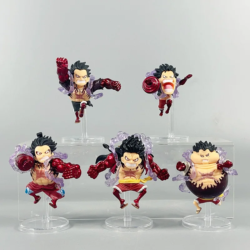 10cm 5PCS/SET GK WCF Gear Fourth 4 Monkey D Luffy PVC Anime Figure Q Version Model Cartoon Toy action figures figurine