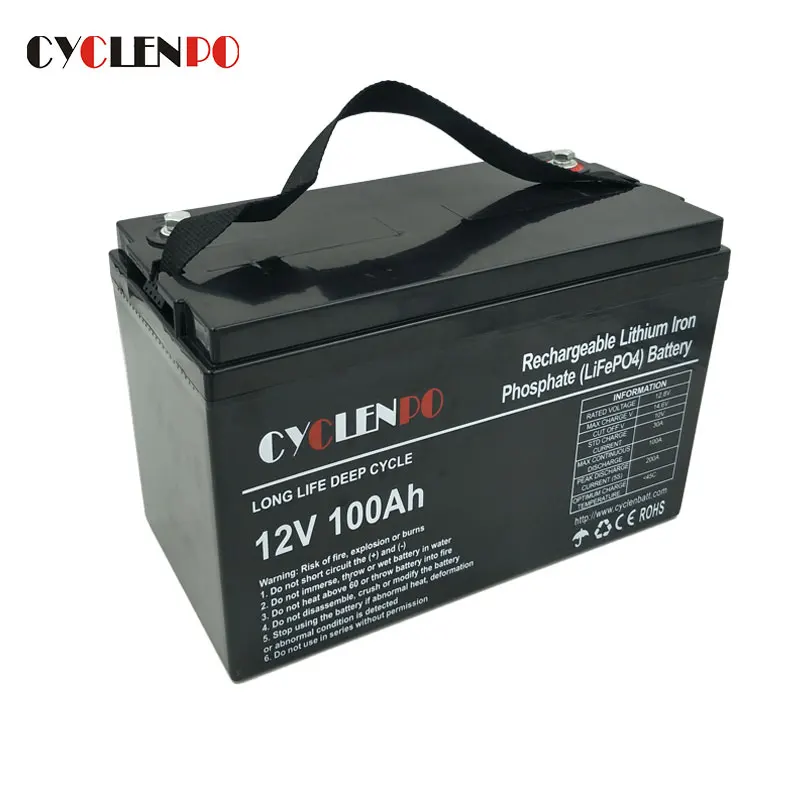 Deep cycle 12volt lithium iron phosphate battery 12v 100ah battery for ev and solar