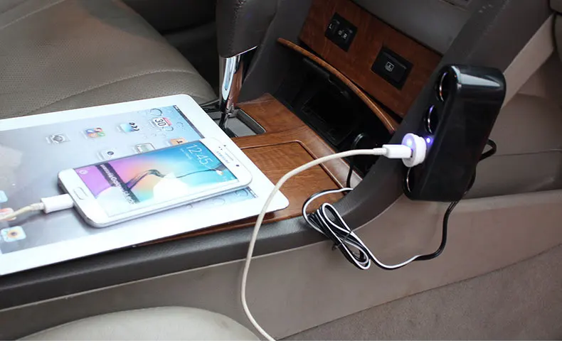 Power Supply 4 Port Multiple Power Socket Female Car Cigarette Lighter Adapter Splitter Car Charger Socket 12V 24V 80W Auto Car