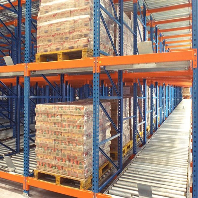Peterack Factory Customized Gravity Flow Pallet Racking System With Gravity Roller Racking