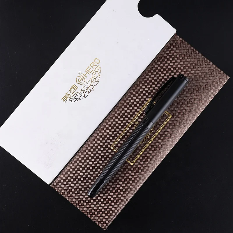 presents gift business calligraphy Hero 737 metal black fountain pen with box