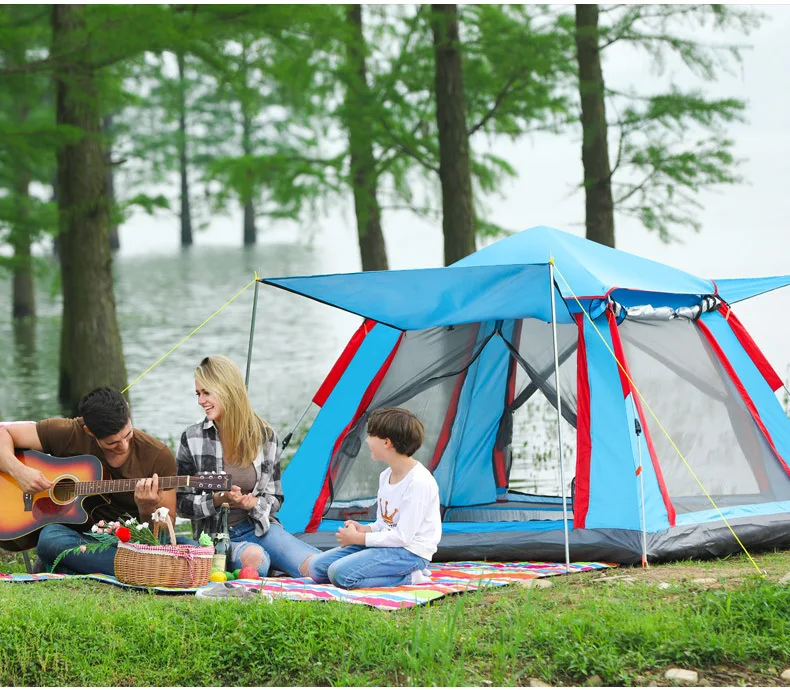 
Glamping automatic outdoor tent easy to open waterproof 6 person party tent skylight fishing tent 