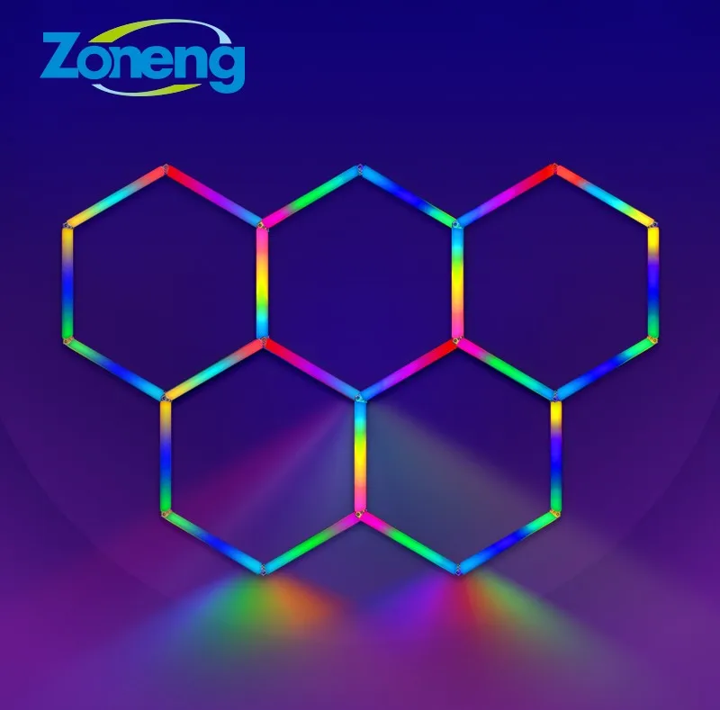 High-end Hexagonal Rgb Ceiling Lights Bar Gym KTV Rgb Led Hexagon Lights Aluminium Led Tube Rgb