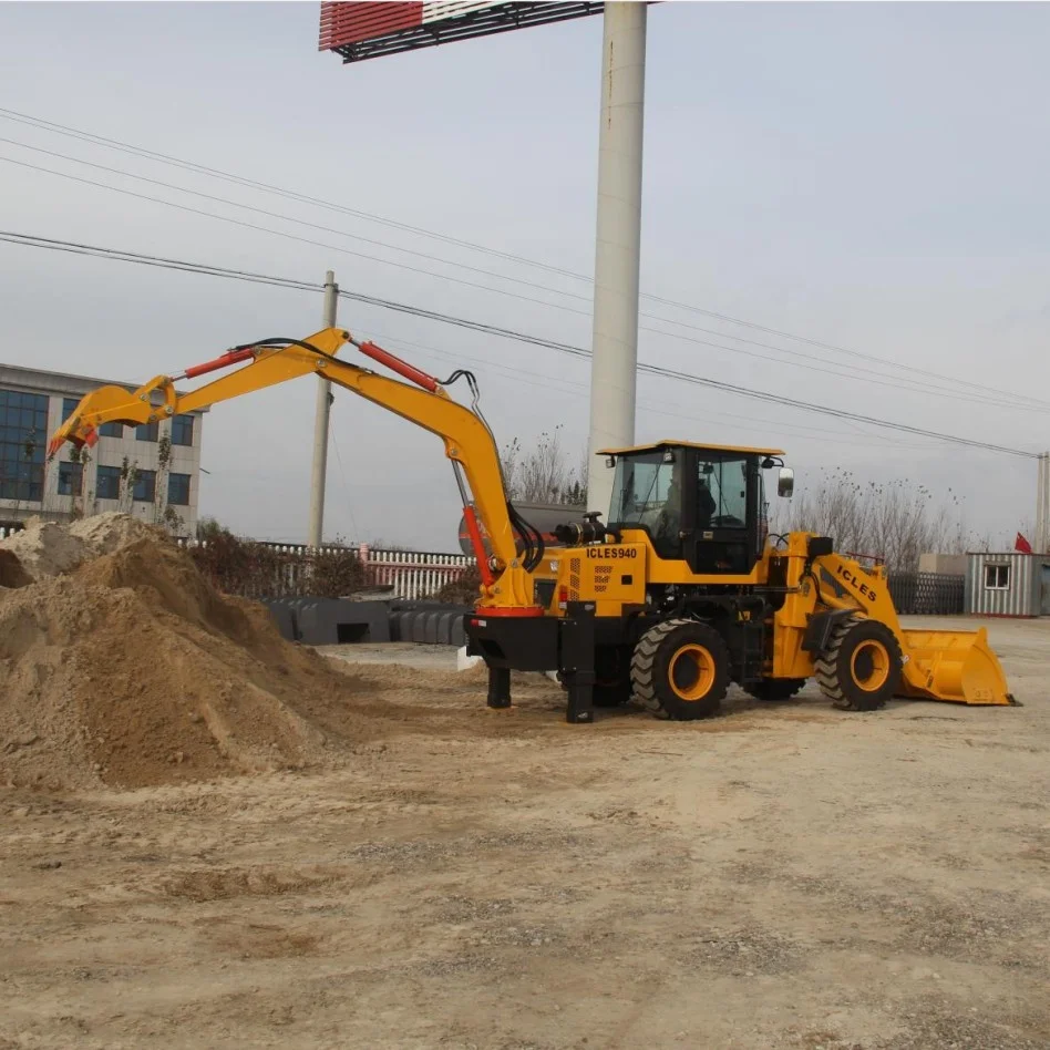 China ICLES940 Mini Tractor Front End Compact Backhoe Loader with Excavator for Sale