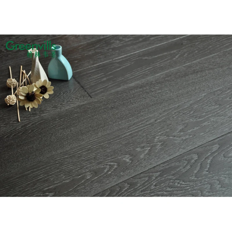 Foshan supplier European white oak engineered wood flooring brushed natural oak solid wood parquet flooring