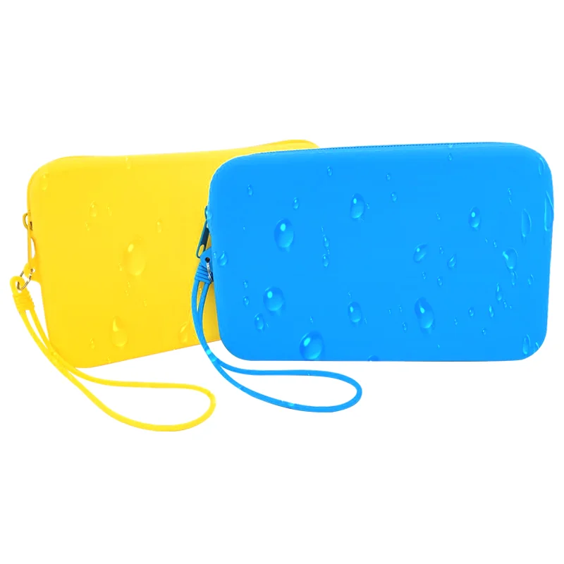 Premium Durable Silicone cosmetic bags Waterproof Coin Purse Bag Pouch Custom Logo For Mobile Phones And Makeup