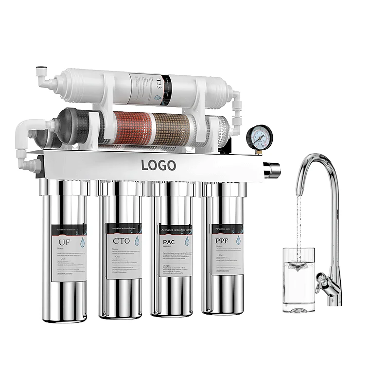 Hot Sale 9-Level Stainless Steel Large-Flow Household Water Purifier Manual Ultrafiltration Kitchen Tap Water Filter System