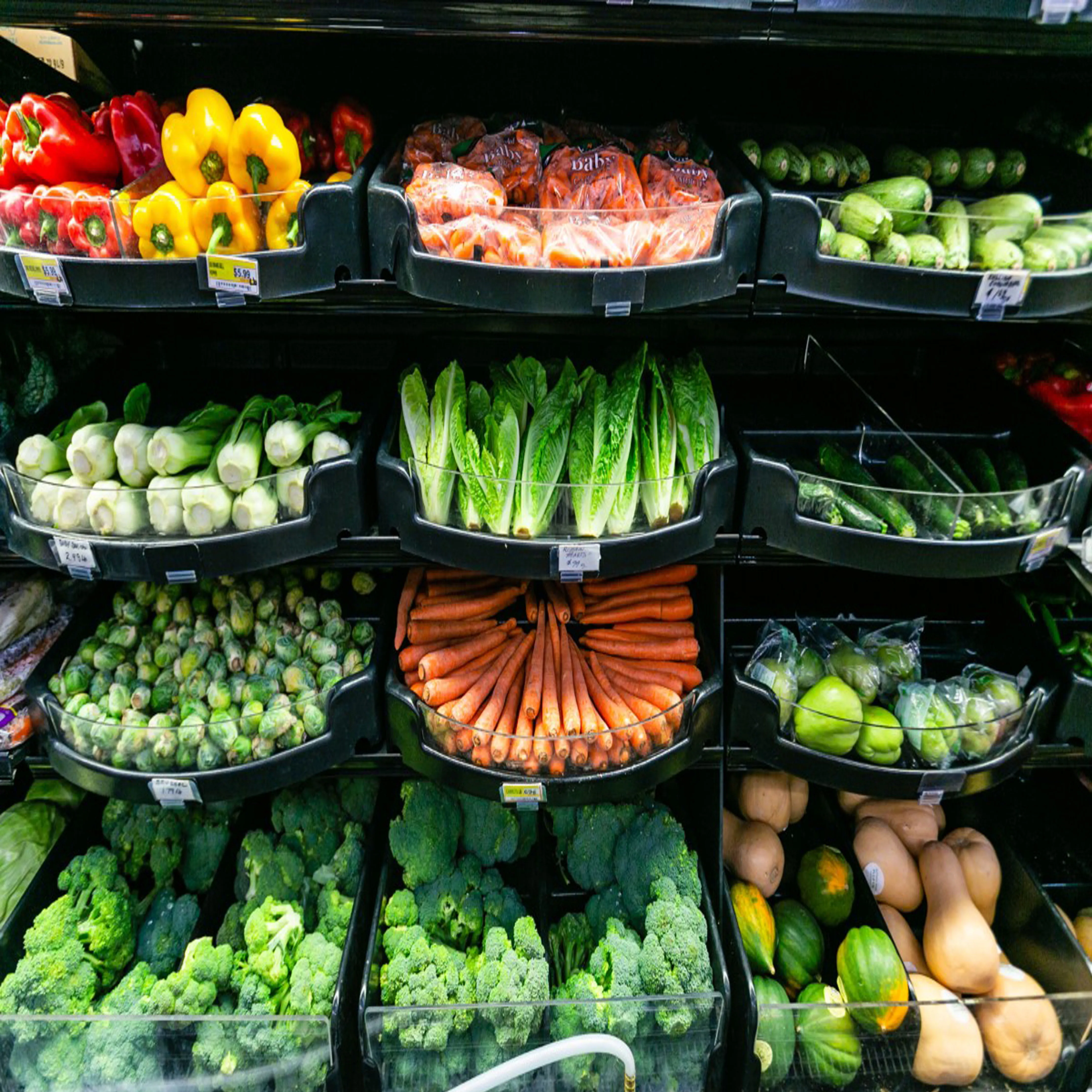 Супермаркет фрукты и овощи холодный воздух лоток необходимые складские поставки