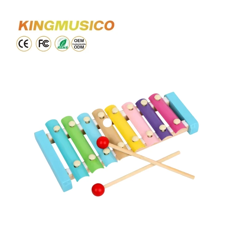 Hot selling custom logo cute Multi-function Educational Toy Musical Instrument wood xylophone for kids