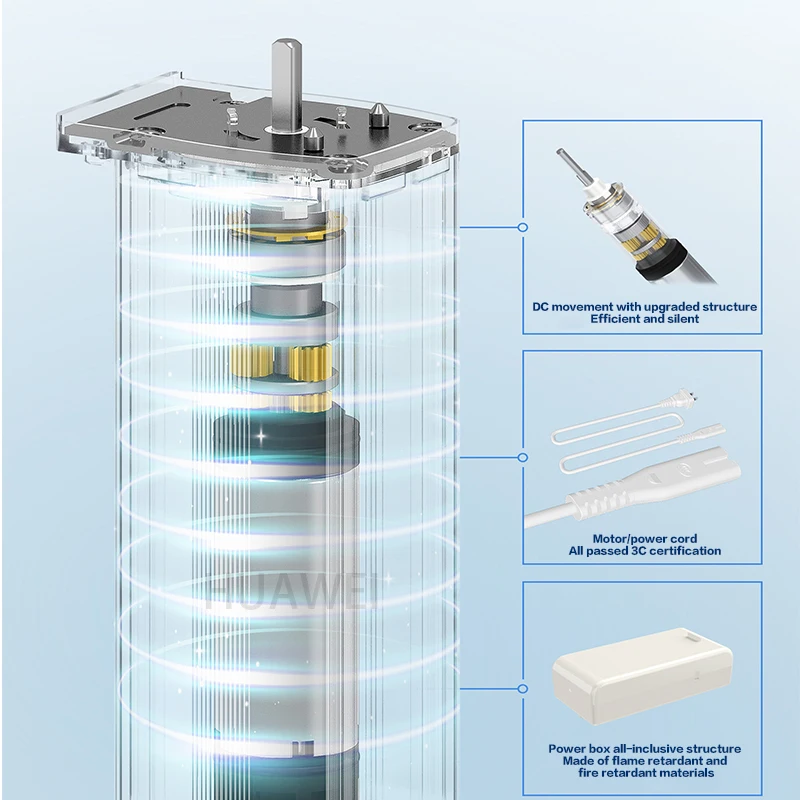 HUAWEI Modern Remote Control Smart Curtain Motor Rail Set Alloy Electric Opener Telescopic Motorized Curtain Track