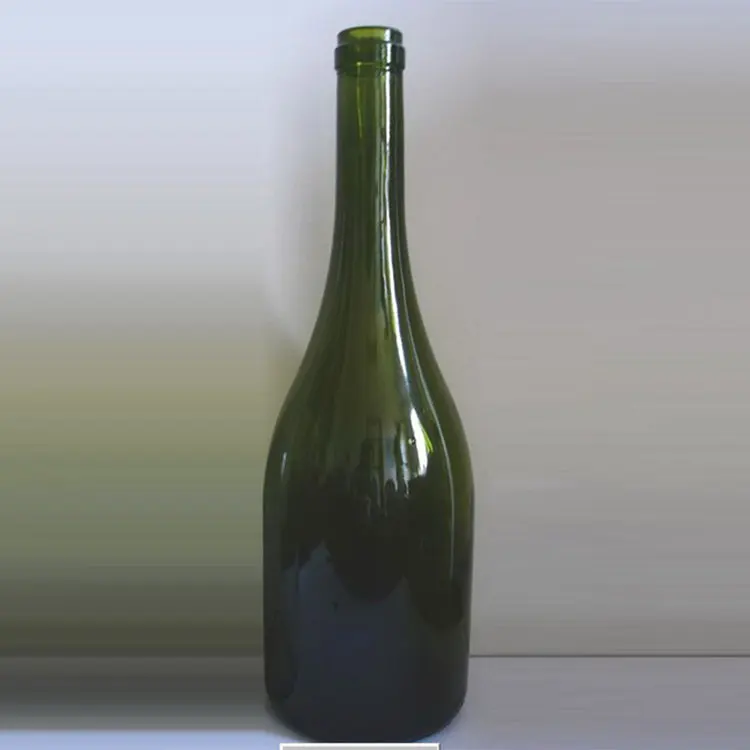Factory customized in stock 500ml  Green Glass Champagne Bottle with Cork