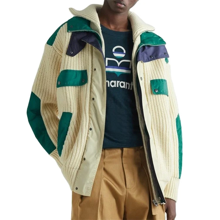 Custom 68% Wool 32% Polyamide multicolor vintage sports casual jacket for men