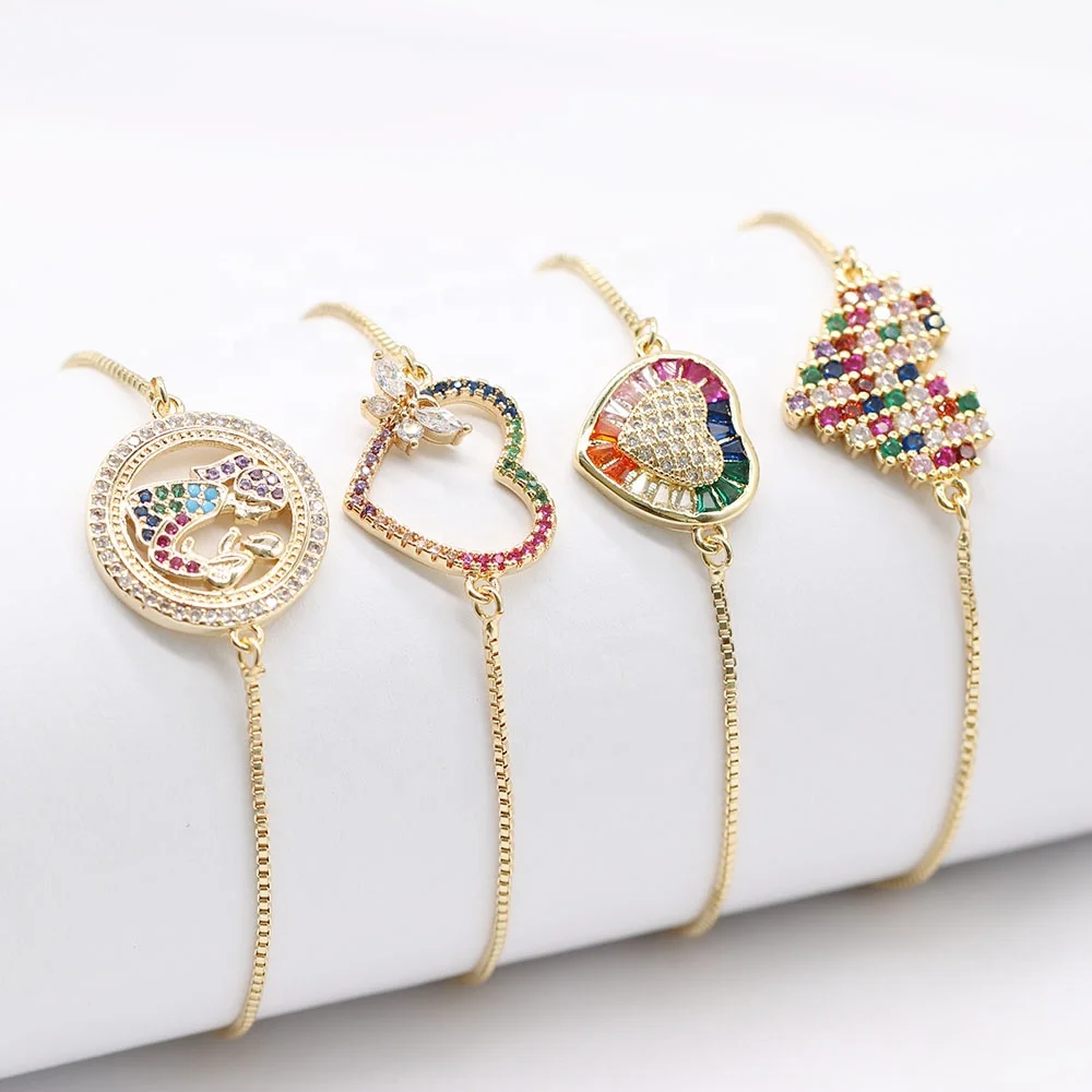 High Quality Fashion Bisuteria Love Heart Charms Pulsera Bracelet For Women