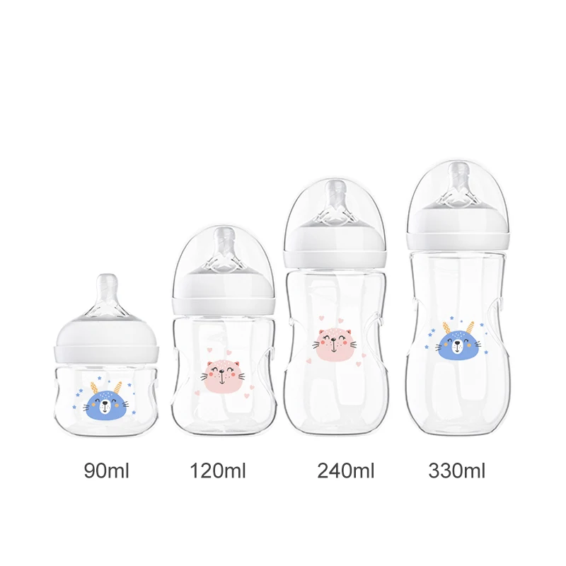BPA Free 90ml/8oz Wide Neck PP Feeding Bottle Factory Directly Supply Baby Food Feeder