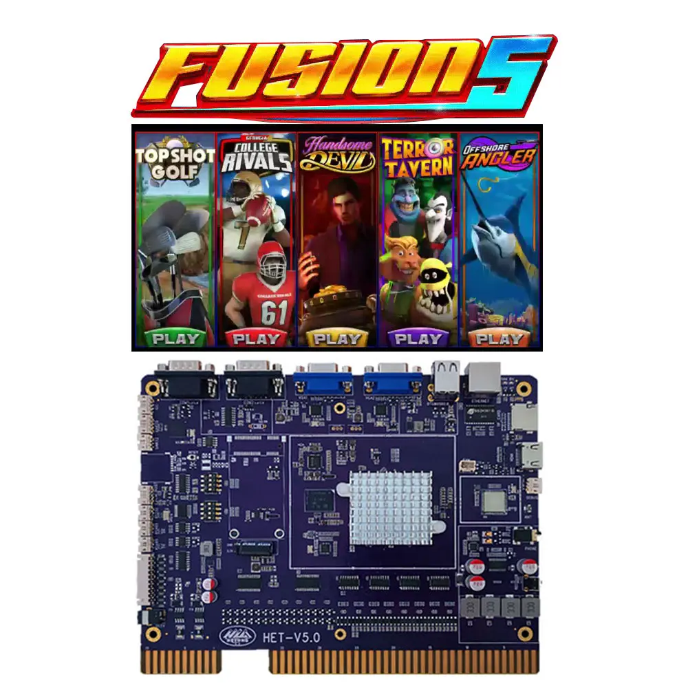 Fire Link Preview Function 8 in 1 Entertainment Multi Video Games Het Pcb Board for Skill Game