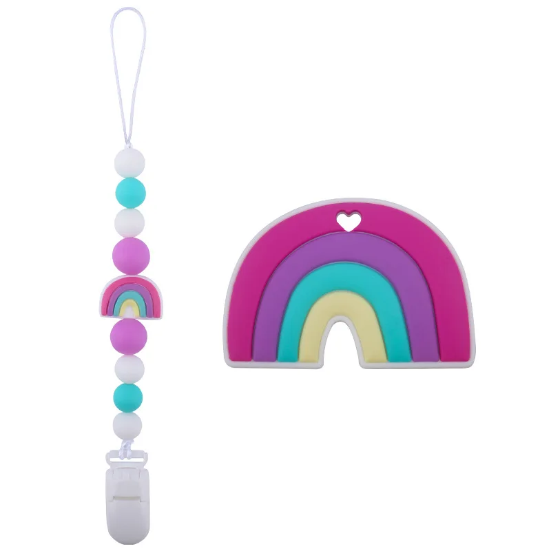 Personalised Sublimation Kids Teething Newborn Baby Accessory Soother Pacifier Clip Wooden Silicone In Pink