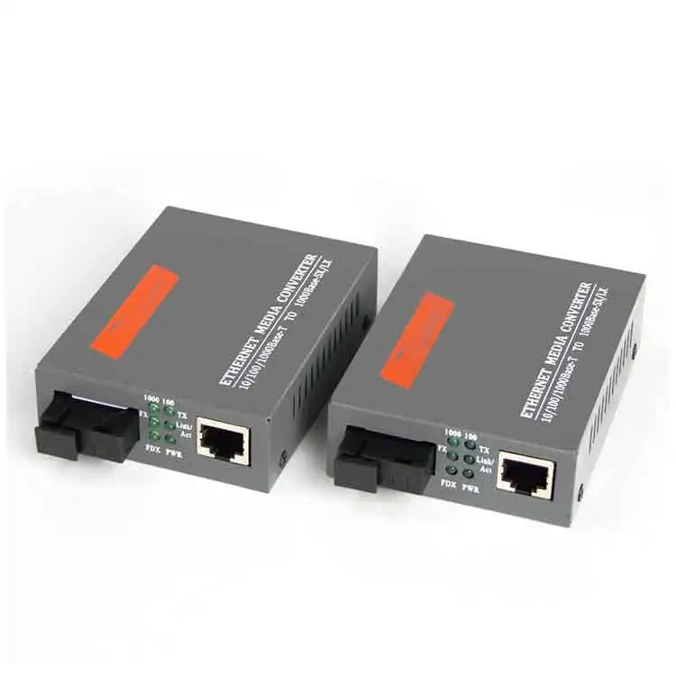1 Pair 1000Mbps NETLINK Gigabit SC Port 3KM HTB-GS-03 AB Fiber Optic Media Transceiver Converter With 5V 1A Power Adapter