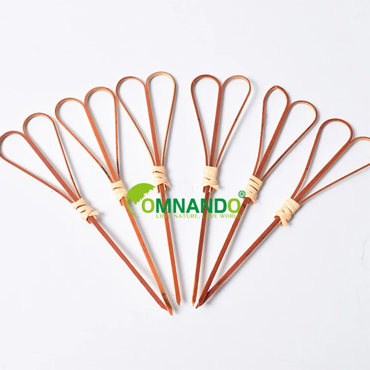 Fruit food serving disposable bamboo sticks bamboo skewers food picks 12cm
