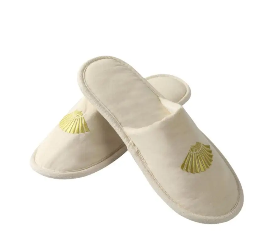 Mandarin Oriental Hotel Custom 5 Star Hotel Slippers Biodegradable Cork Sole Cotton Slippers Eco Hotel Slipper