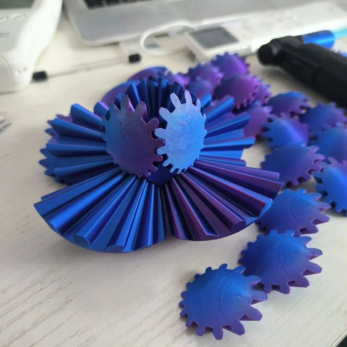 Colorful Cube 6cm New Custom Gear Ball Fidget Toy 3d Printed Spin for Stress Relief