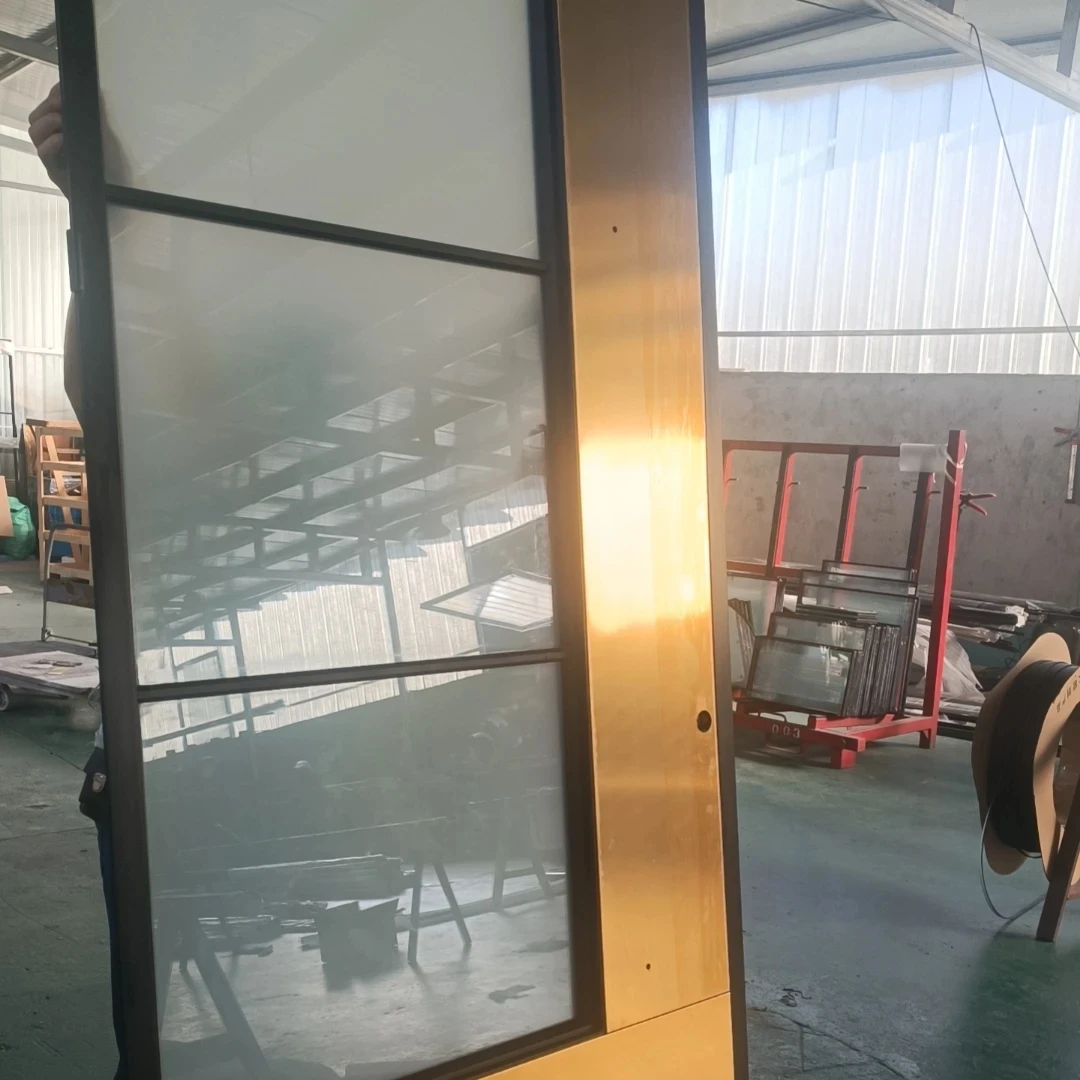 Soundproof Steel Security Door Manufacturer Customized Luxury Plates Modern Copper/Bronze/Brass Door with Smart Glass