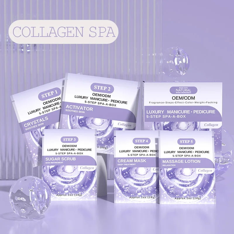 Smooth & Radiant Skin Deep Long-Lasting Hydration 5 In 1 Pedi Box Luxury Salon Spa Pedicure Kit With Collagen