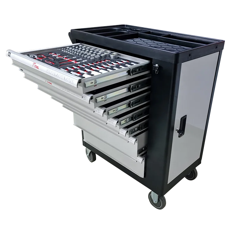RT 258PCS Germany Hand Trolley Cabinet With Tools, Mechanic Tool Cabinet for Car Repair
