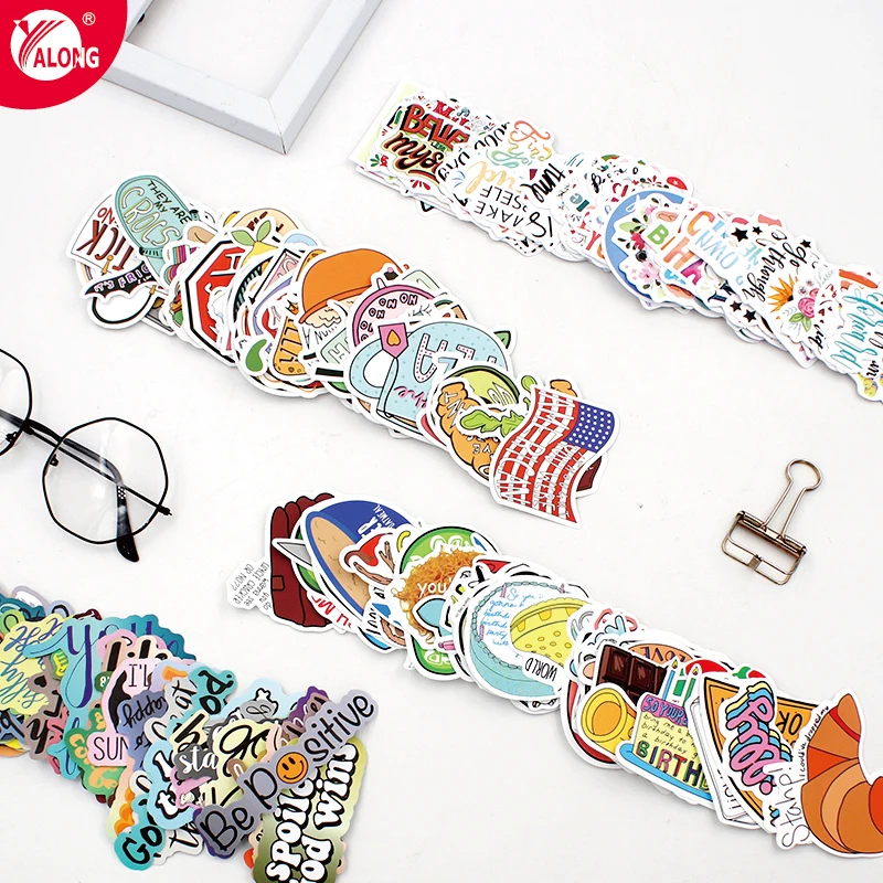 YALONG YL10008 Removable Vinyl Waterproof Printing Luggage Skateboard Bicycle Laptop Decal Custom Die Cut Stickers