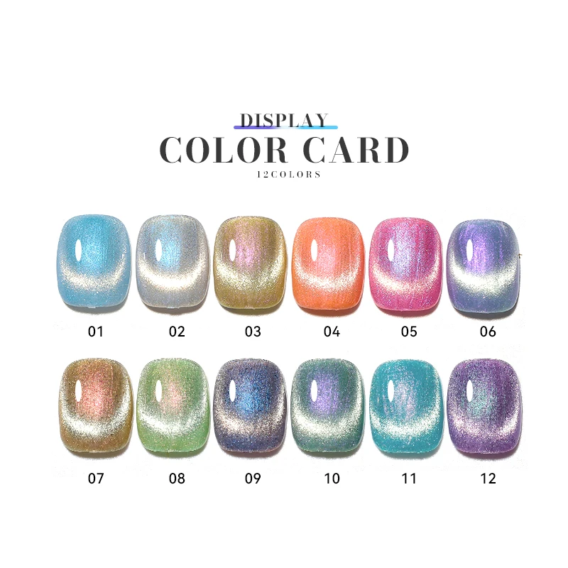 JTING 12colors Magic Nail Gel Polish Colorful Interstellar Aurora Cat Eye Magnetic Soak Off UV Nail Gel Polish OEM Private label