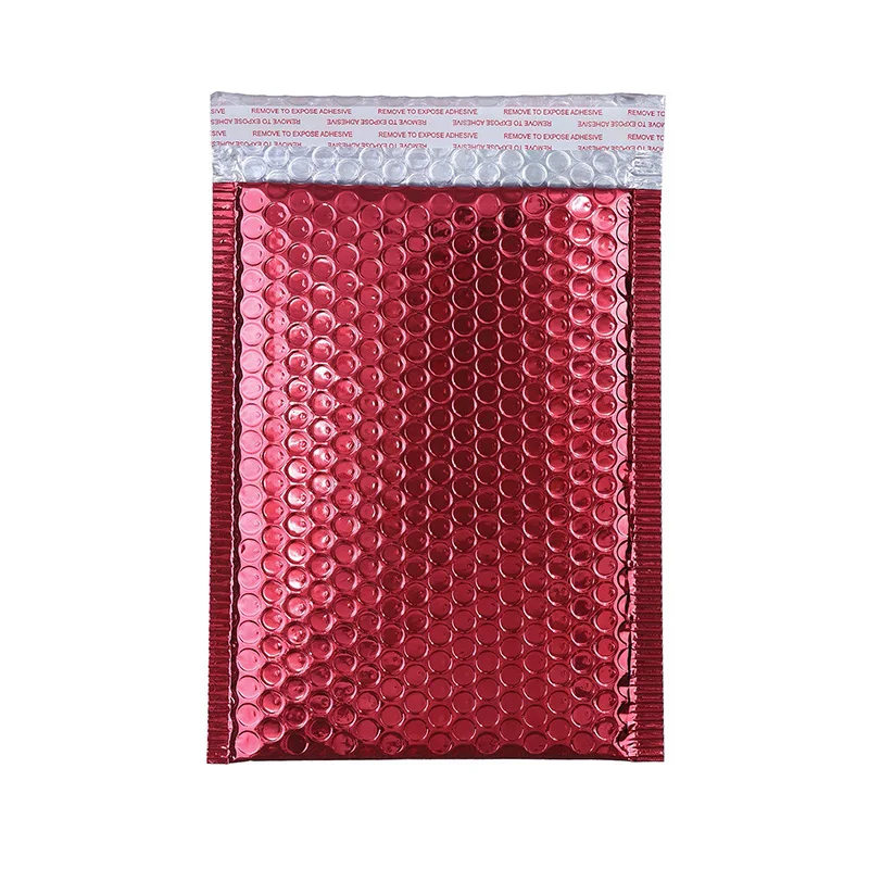 
Delivery Wholesale Retail Shipping Packaging Amplop Strong Adhesive Aluminized Light Red Bubble Mailers 