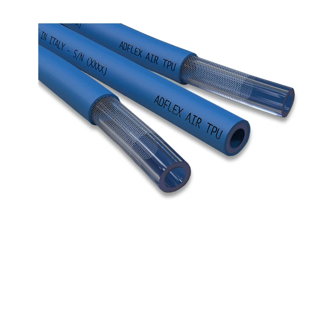 Italian Top Quality Blue Color Thermoplastic Polyurethane Double Layer Hose For Workshops And Garages