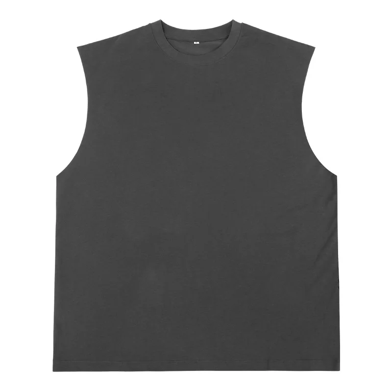 European and American fashion brand high street heavy loose edge pure cotton loose sleeveless neutral retro vest